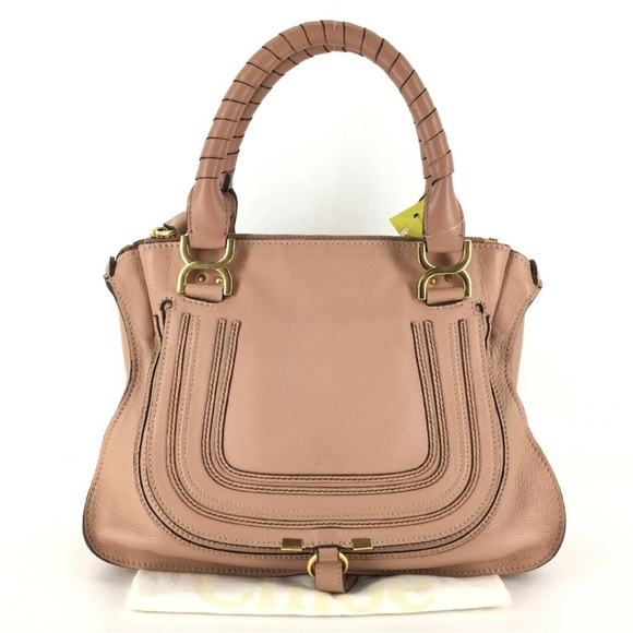 Chloe Marcie Medium Double Carry Satchel Bag in Grained Leather - Picture 8 of 10